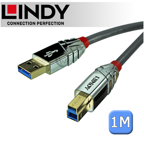 LINDY 林帝 CROMO USB3.0 Type-A/公 to Type-B/公 傳輸線 1m (36661)