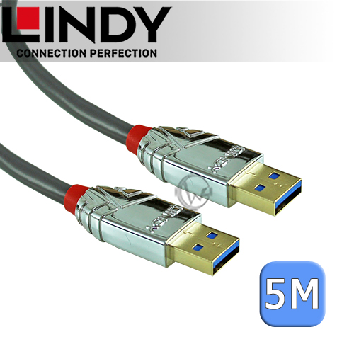 LINDY 林帝 CROMO USB3.0 Type-A 公 to 公 傳輸線 5m (36629)