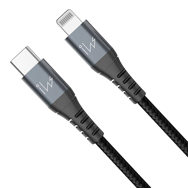 innowatt USB-C to Lightning C94快速充電編織傳輸線 (2米/黑灰VS白銀)