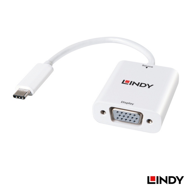 LINDY 林帝 主動式 USB3.1 Type-C to VGA轉接器 (43242)