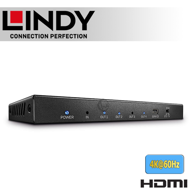 LINDY 林帝 HDMI 2.0 4K@60Hz 18G 一進四出 影像分配器 (38236)