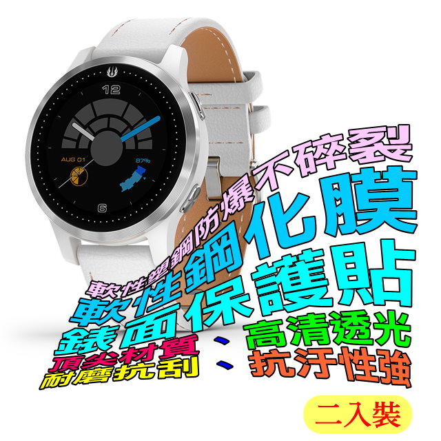 Garmin LEGACY SAGA 40mm 軟性塑鋼防爆錶面保護貼(二入裝)