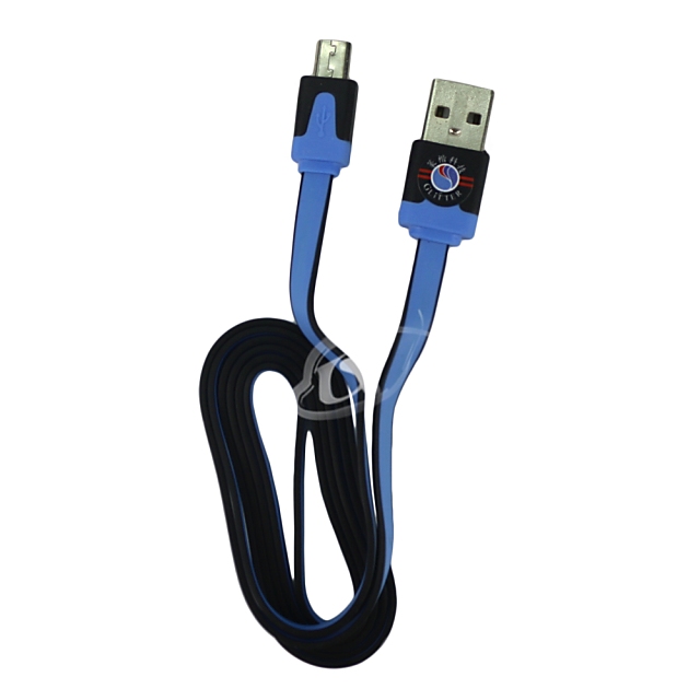 Glitter 魅力雙彩-Micro USB 100CM 雙彩充電傳輸扁線-藍
