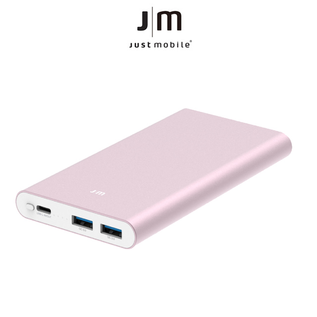 Just Mobile Gum Slim 10000mAh 鋁質快充行動電源-玫瑰金色