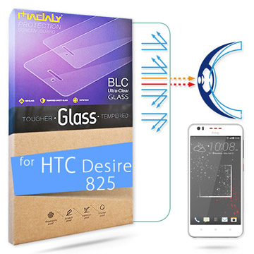 MADALY for HTC Desire 825 5.5吋 高透高抗藍光白水晶鋼化玻璃保護貼