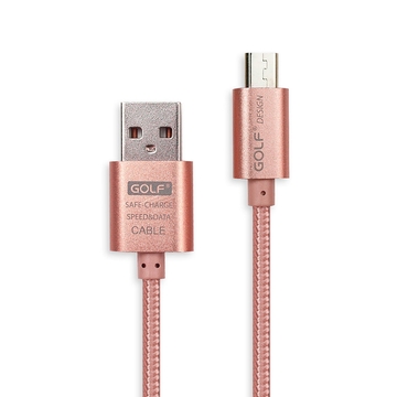GOLF USB2.0 轉 Micro USB 太空鋁系列網狀編織充電傳輸線(1M)-玫瑰金