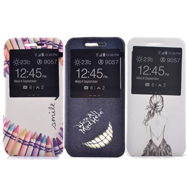 HTC A9 時尚彩繪手機皮套 側掀支架式皮套 仙境遊蹤/少女背影/蠟筆拼盤