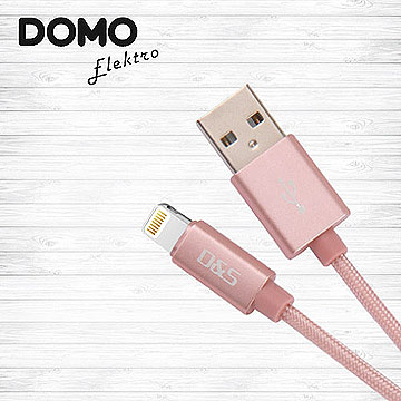 【DOMO】蘋果MFI認證Lightning USB充電傳輸線(1m)-玫瑰金