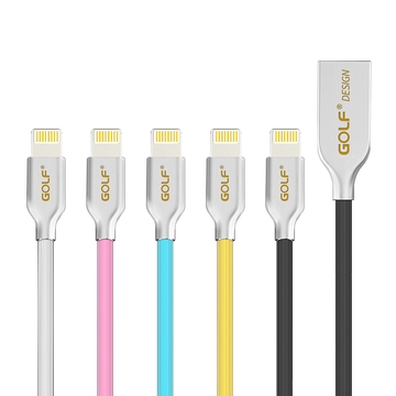 Golf USB 2.0 轉 Apple 8Pin 鋅合金接頭多彩細線(1M)