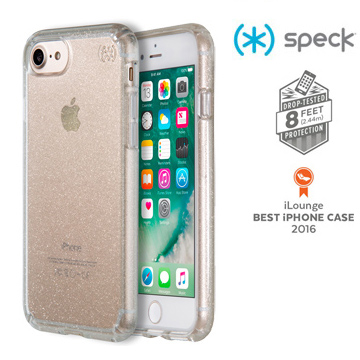 Speck Presidio Clear+Glitter iPhone 7 透色+金色玻璃水晶防摔保護殼-透明