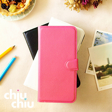 【CHIUCHIU】iPhone 7 Plus(5.5吋)荔枝紋側掀式可插卡立架型保護皮套