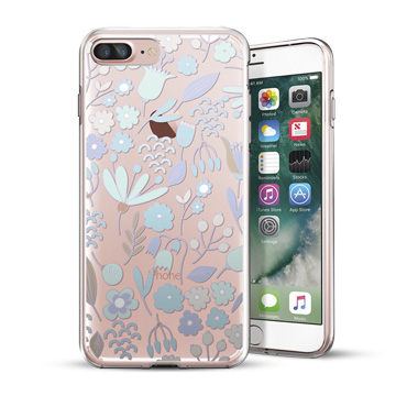 PIXOSTYLE iPhone 7 Plus / iPhone 6 Plus 原創設計保護殼-紫藍小花