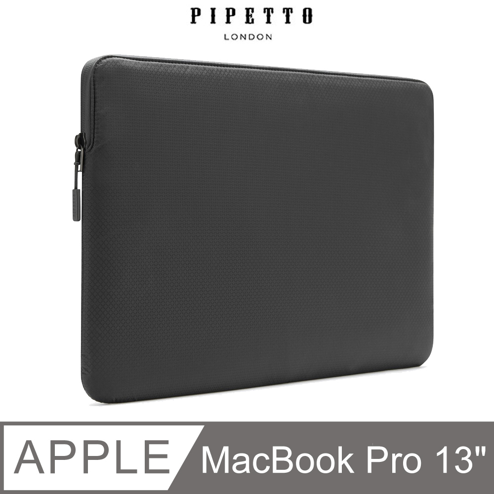 PIPETTO MacBook 13吋 Ultra Lite Sleeve 鑽石紋防撕裂布電腦包-黑色