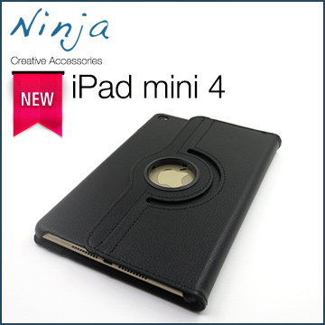 【東京御用Ninja】iPad mini 4專用360度調整型站立式保護皮套（黑色）
