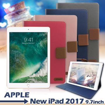 XM APPLE New iPad (2017) 9.7吋 微笑休閒風支架皮套