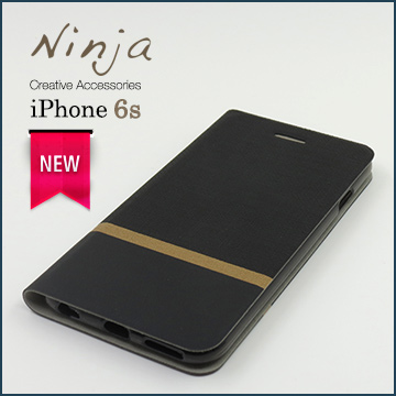 【東京御用Ninja】Apple iPhone 6s（4.7吋）復古懷舊牛仔布紋保護皮套（酷炫黑）