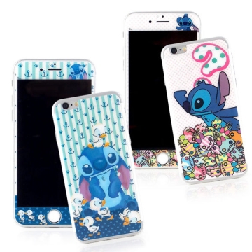 【Disney 】iPhone 6 plus 強化玻璃彩繪保護貼-史迪奇