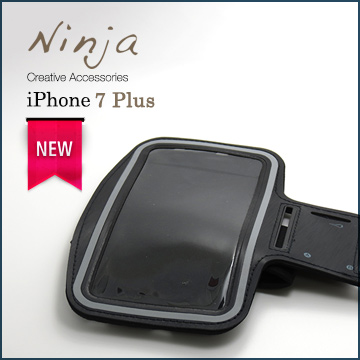 【東京御用Ninja】iPhone 7 Plus經典款（5.5吋）運動型手機臂帶保護套（黑色）