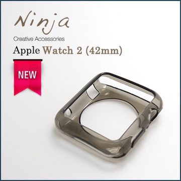 【東京御用Ninja】Apple Watch 2 (42mm)晶透款TPU清水保護套（透黑）