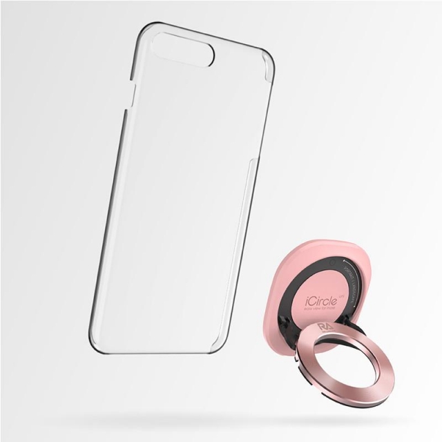 【Rolling Ave.】iCircle Uni iPhone 7 多功能支架保護殼 - 粉色玫瑰金環