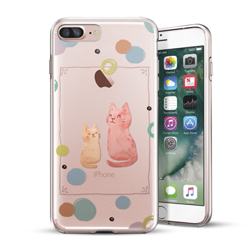 PIXOSTYLE iPhone 7 Plus / iPhone 6 Plus 原創設計保護殼-一對貓咪