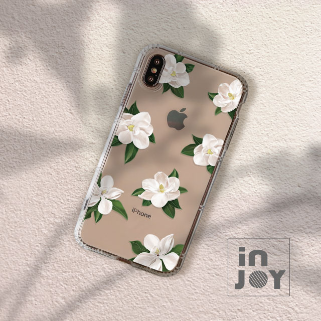 INJOY mall iPhone 7 / 8 Plus 柔白香氛花朵防摔耐震亮面手機殼 保護殼
