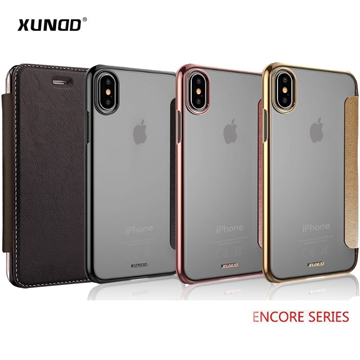 XUNDD for iPhone 8/iPhone 7 輕柔裸背皮革電鍍皮套