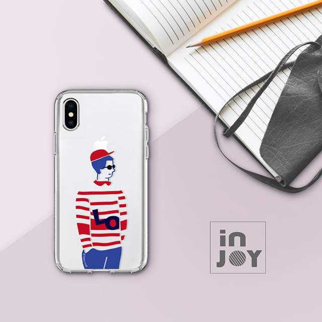 INJOY mall iPhone 7 / 8 簡約文青情侶男生款透明 防摔手機殼 保護殼