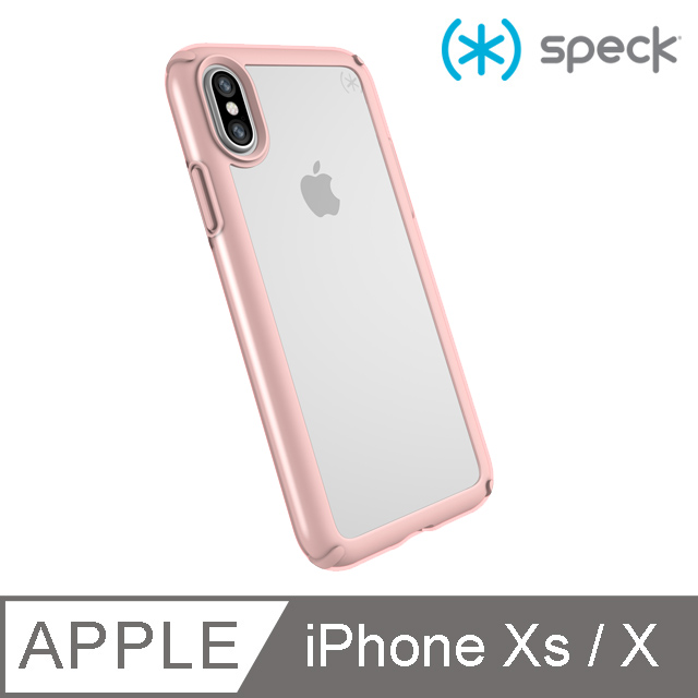 Speck Presidio SHOW iPhone X 透明背蓋防摔保護殼-透明/玫瑰金