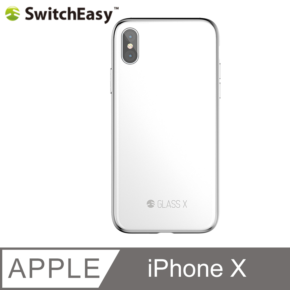 SwitchEasy Glass X for iPhone X 鉻金屬質感9H玻璃殼-白色