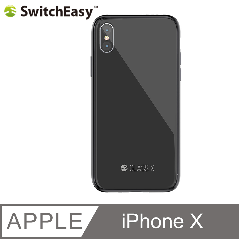 SwitchEasy Glass X for iPhone X 鉻金屬質感9H玻璃殼-黑色