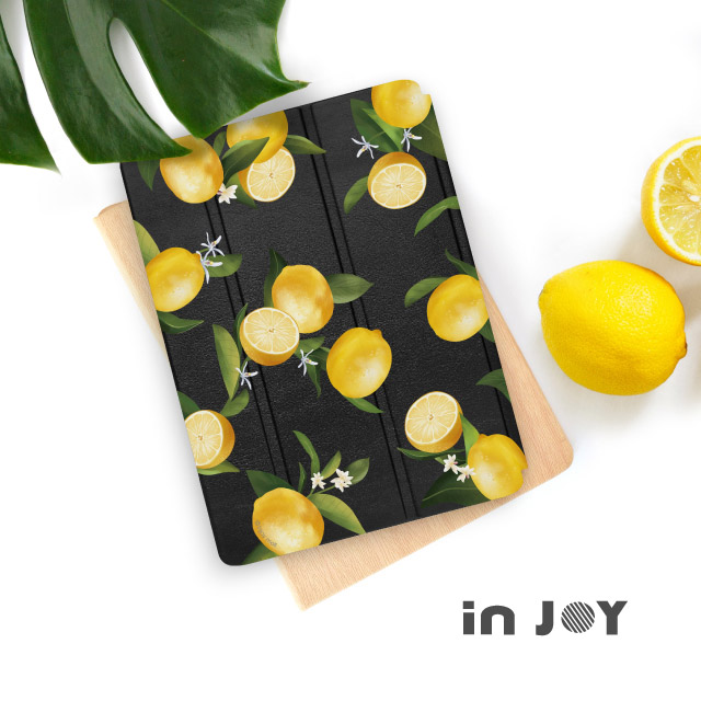 INJOY mall iPad Air1/5 系列 Smart cover皮革平板保護套 微甜檸檬款