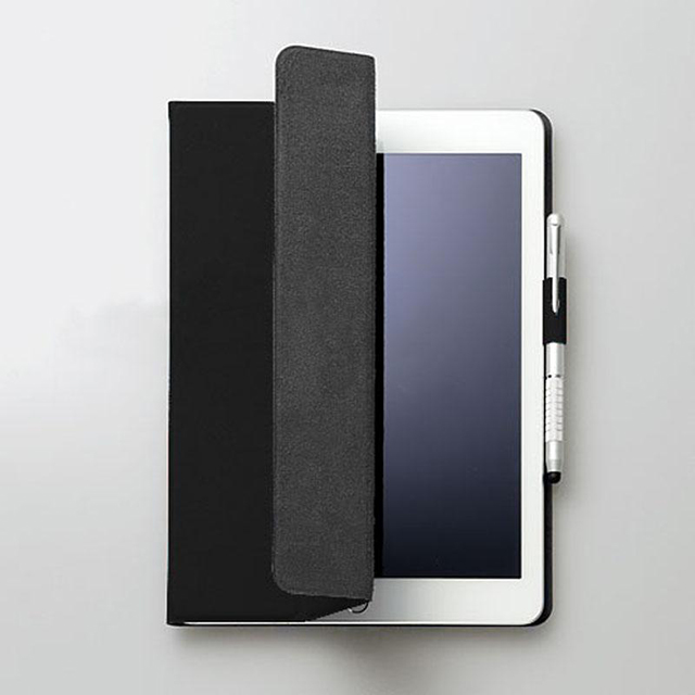 【FENICE】超薄型黏貼式 iPad 9.7吋保護皮套(黑)