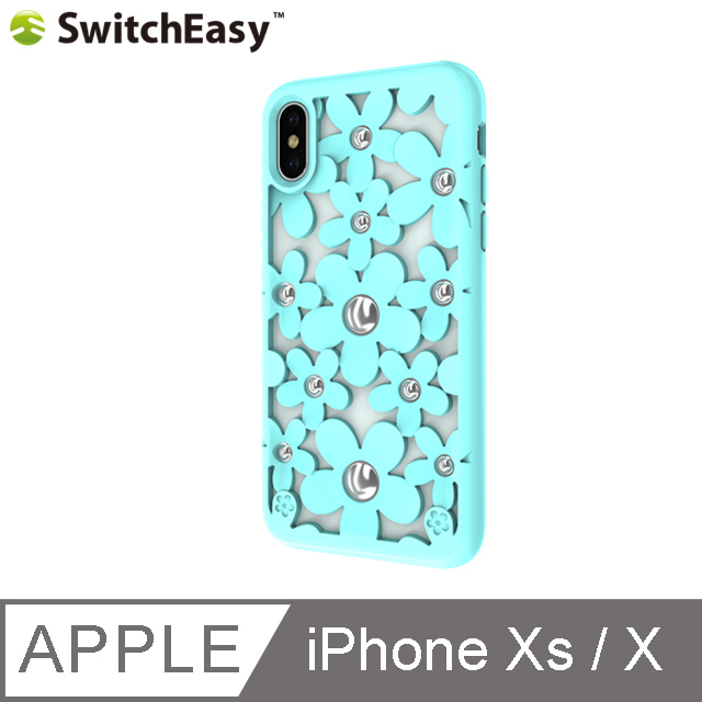 SwitchEasy Fleur iPhone Xs/X 3D花朵吸震防摔保護殼-薄荷綠