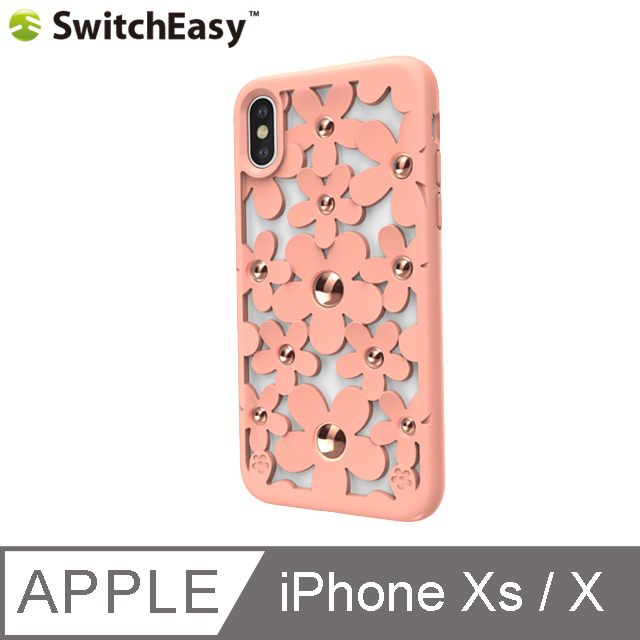 SwitchEasy Fleur iPhone Xs/X 3D花朵吸震防摔保護殼-粉色
