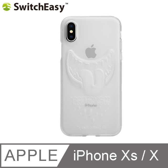 SwitchEasy Monsters iPhone Xs/X 3D笑臉怪獸保護殼-透明幽靈