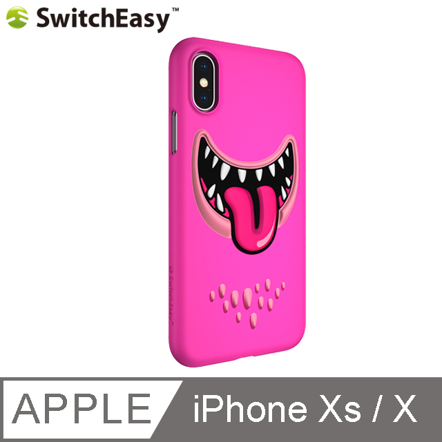 SwitchEasy Monsters iPhone Xs/X 3D笑臉怪獸保護殼-粉皮