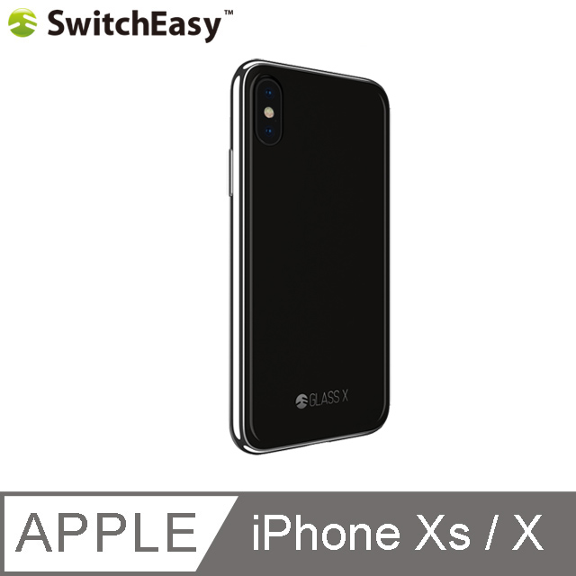 SwitchEasy Glass X for iPhone Xs/X 鉻金屬質感9H玻璃殼-黑色