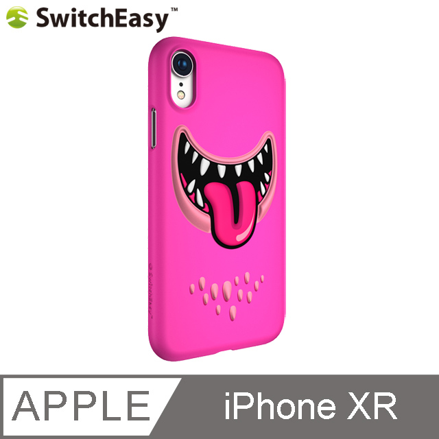 SwitchEasy Monsters iPhone XR 3D笑臉怪獸保護殼-粉皮