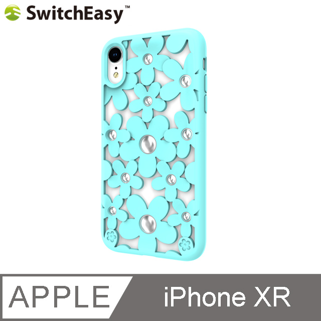 SwitchEasy Fleur iPhone XR 3D花朵吸震防摔保護殼-薄荷綠
