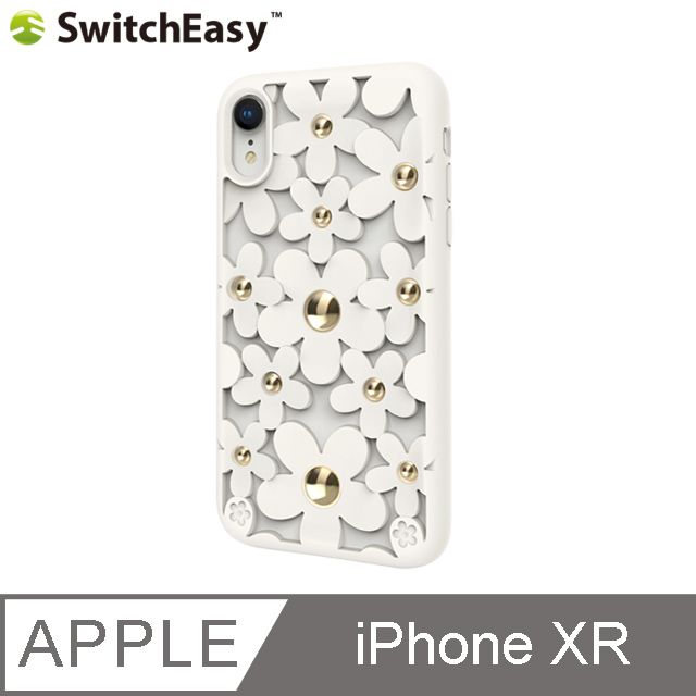 SwitchEasy Fleur iPhone XR 3D花朵吸震防摔保護殼-米白色