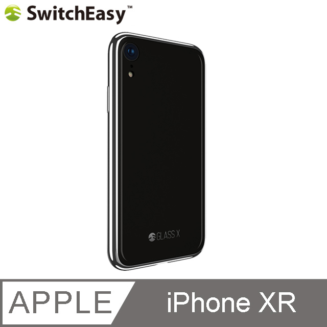 SwitchEasy Glass X for iPhone XR 鉻金屬質感9H玻璃殼-黑色