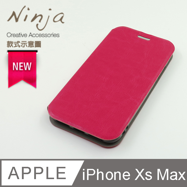 【東京御用Ninja】Apple iPhone XS Max (6.5吋)經典瘋馬紋保護皮套(桃紅色)
