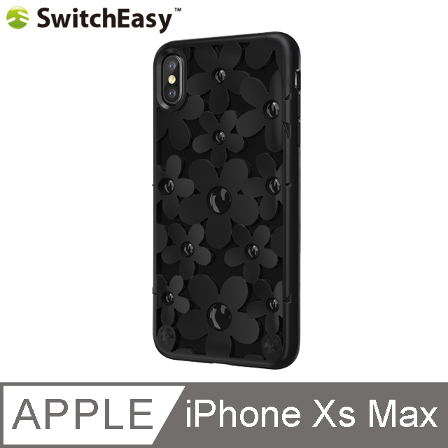 SwitchEasy Fleur iPhone XS Max 3D花朵吸震防摔保護殼-黑色