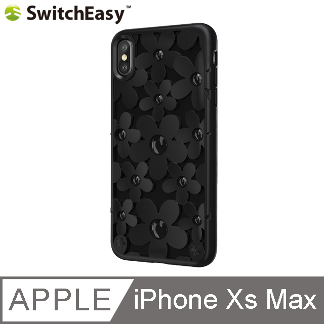 SwitchEasy Fleur iPhone Xs Max 3D花朵吸震防摔保護殼-黑色