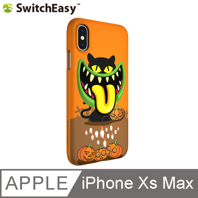 SwitchEasy Monsters iPhone Xs Max 3D笑臉怪獸保護殼-橘皮幽靈貓