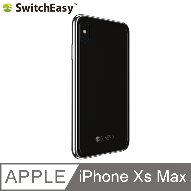 SwitchEasy Glass X for iPhone Xs Max 鉻金屬質感9H玻璃殼-黑色
