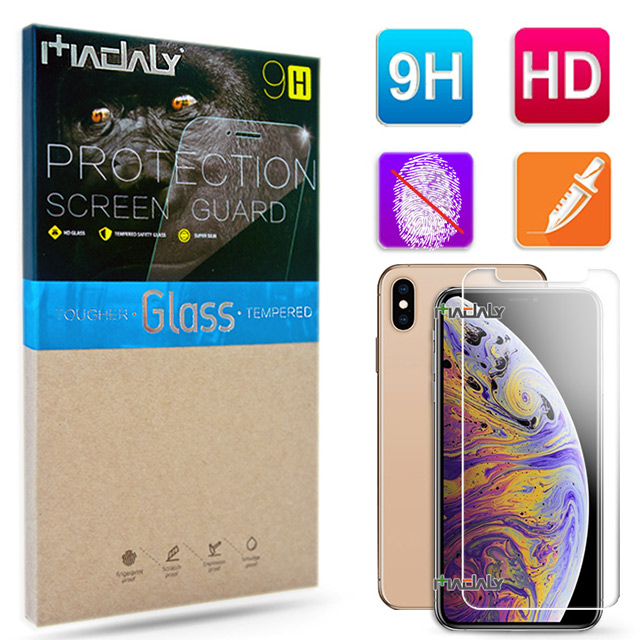 MADALY for Apple iPhone Xs Max 6.5吋 防油疏水抗指紋 9H 鋼化玻璃保護貼