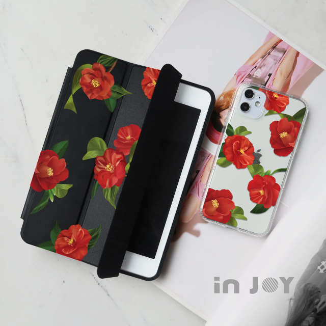 INJOY mall iPad Pro11 2018 系列 Smart cover皮革平板保護套 無筆槽 優雅山茶花款