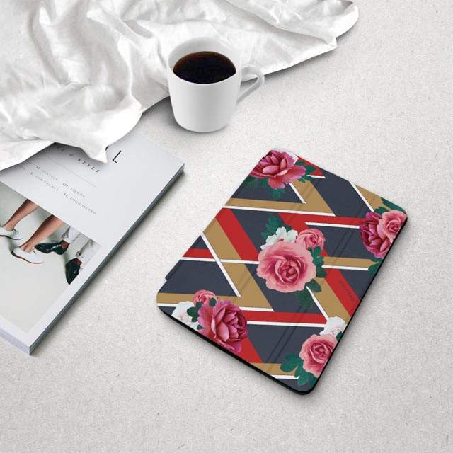 INJOY mall iPad 234 系列 Smart cover皮革平板保護套 時尚花朵款